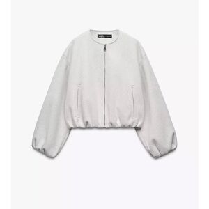 Zara Women's Gray Bomber Jacket